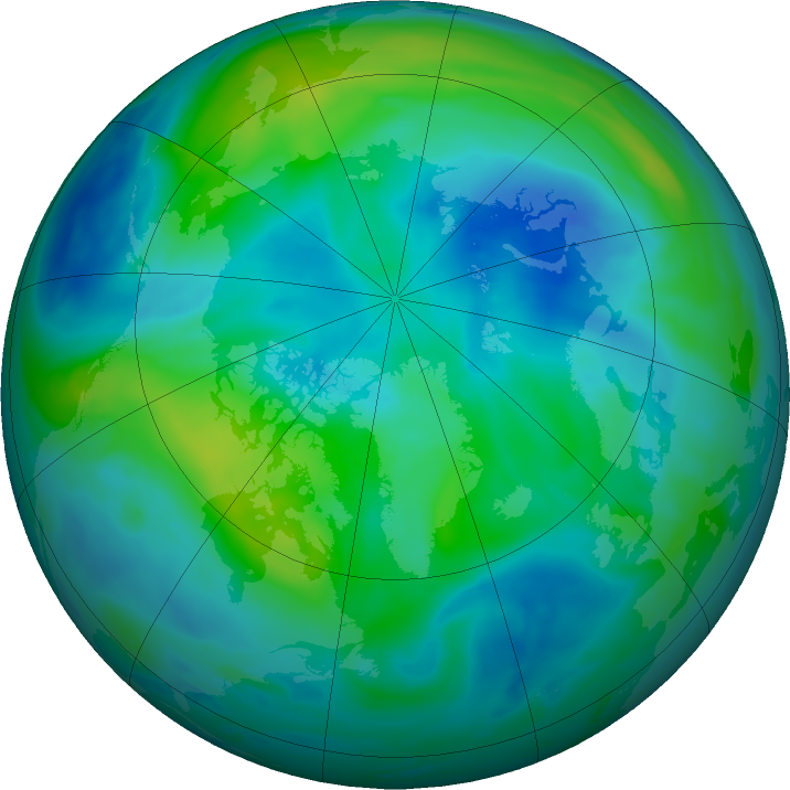 Arctic ozone map for 05 October 2021